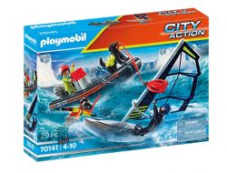 PLAYMOBIL CITY ACTION - VEDETTE DE SAUVETEURS ET PLANCHISTE #70141